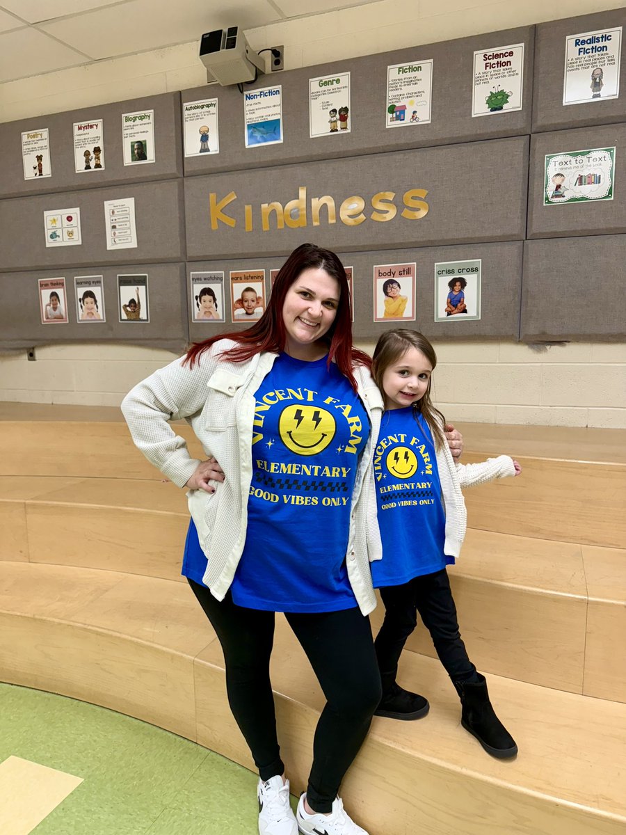 First time celebrating #BCPSblue day with my daughter now that she is in K <a href="/VincentFarmBCPS/">VincentFarmBCPS</a>! I’m so lucky to get to see her each day at school &amp; for her to get to see me as an educator. We are #TeamBCPS! <a href="/BaltCoPS/">Baltimore County Public Schools</a> 💙🩵 Shout out to Sedona (1st) for designing this awesome t-shirt!