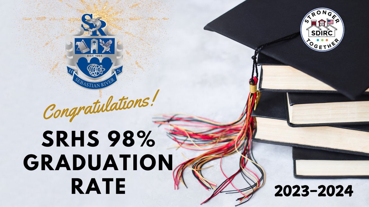 I am thrilled to announce that Sebastian River High School has achieved an exceptional 98% graduation rate! This remarkable achievement reflects the hard work, dedication, and commitment of our students, teachers, staff, and families.