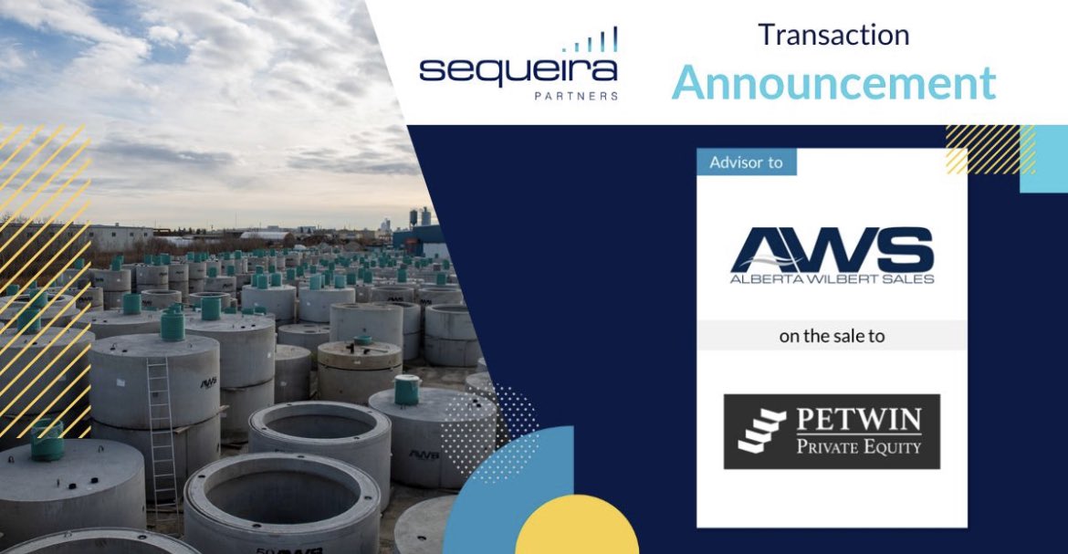 Our member firm Sequeira Partners are excited to announce another closed deal and a fantastic outcome for their client, Alberta Wilbert Sales. 

See full details here: lnkd.in/gtK-QJ9a

Julie Afanasiff Ryan Turpin, CPA, CBV Neesha Chahal, CPA