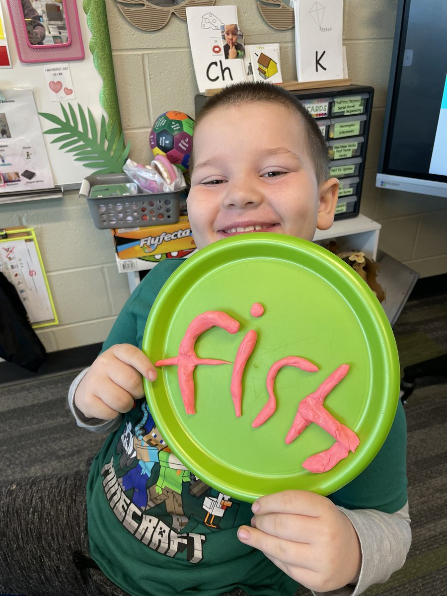 Play doh based word study=success and smiles for days for this <a href="/SLCSpearson/">Pearson Elementary</a> student!