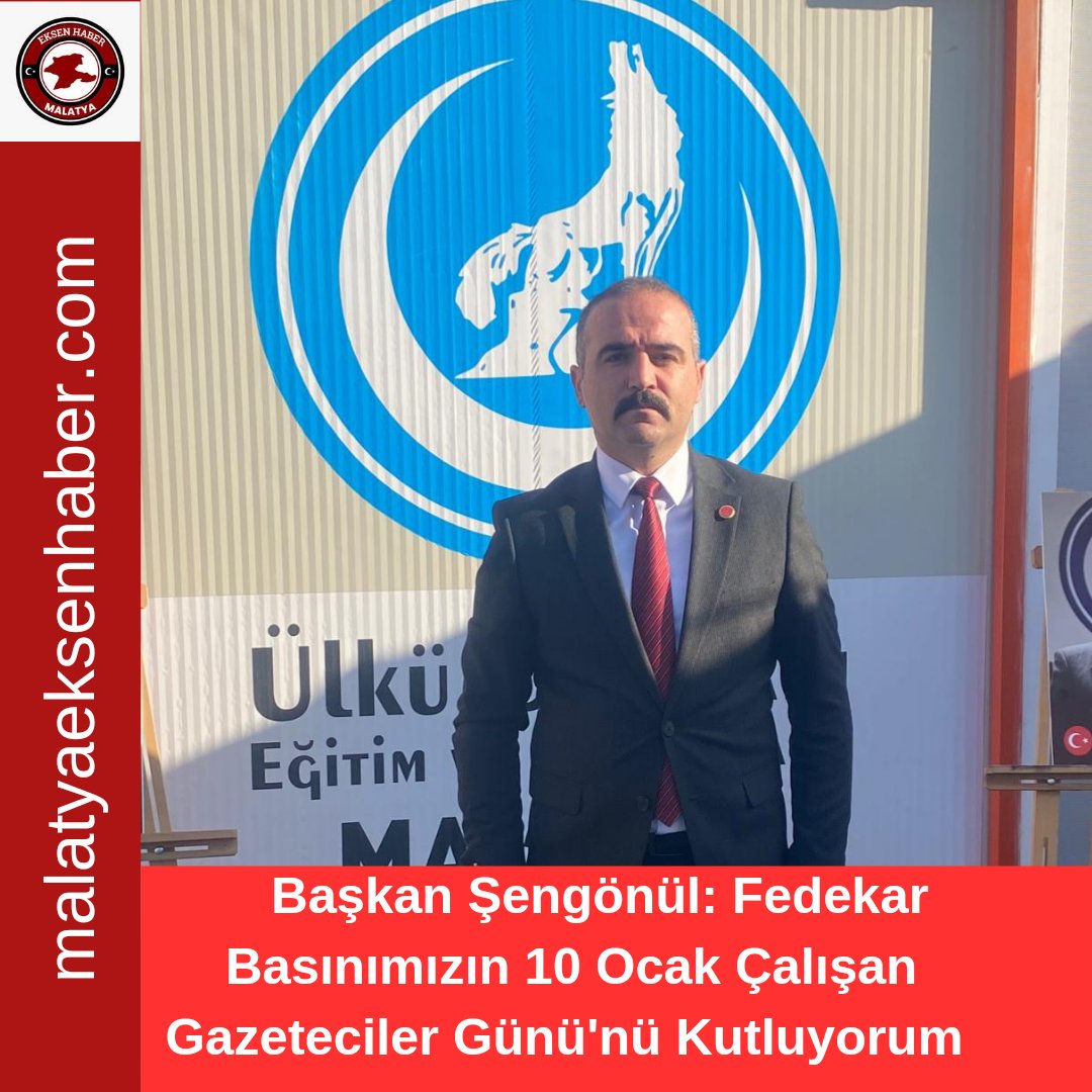 Başkan Şengönül:  Fedekar Basınımızın 10 Ocak Çalışan Gazeteciler Günü'nü Kutluyorum  malatyaeksenhaber.com/mobil/haber/ba… 
<a href="/turgaysengonul/">Turgay Şengönül</a>