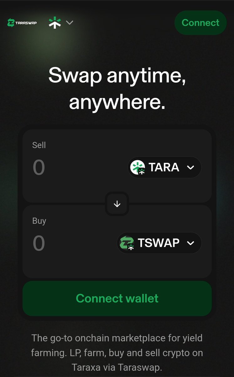 Iansn0's tweet photo. $TSWAP: The First (yield-Centric) DEX on Taraxa 🚀

Among the first dApps on $TARA, a L1 gem with BlockDAG, (its like buying $KAS at 40m mc)

Tiny cap: $40k compare that to $CAKE’s $300M market cap.

Trade, &amp; stake in a fast, scalable ecosystem.

🔗 App: https://t.co/Z1835S9jgs https://t.co/5rsZVnL6Zj