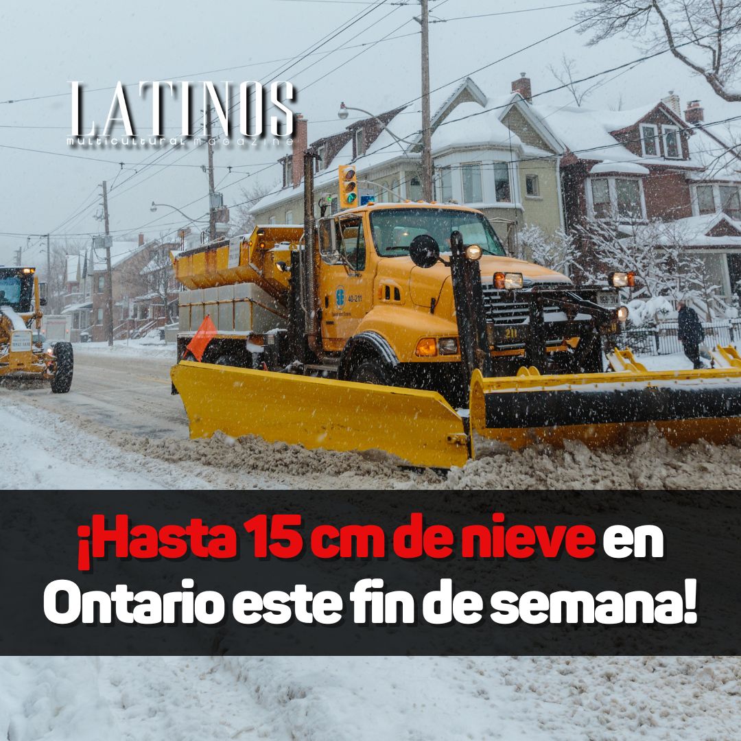 En Toronto, se prevé nieve ligera el viernes 10 de enero y hasta 5 cm de nieve el sábado. Kitchener y London podrían recibir entre 5 y 10 cm de nieve y hasta 15 cm en áreas cercanas al Lago Huron. Prepárate para el frío y la nieve! ❄️ #Ontario #Toronto #Clima #LatinosMagazine