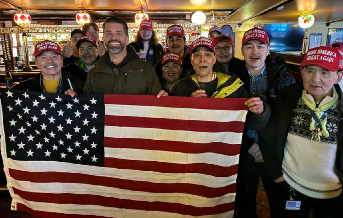 Remember this photo of supposed supporters of U.S. annexation of Greenland? 

It is now reported that the honorless MAGA-crowd were aggressively targeting the homeless and vulnerable offering them free meals on an expensive restaurant for their propaganda.

Disgraceful.