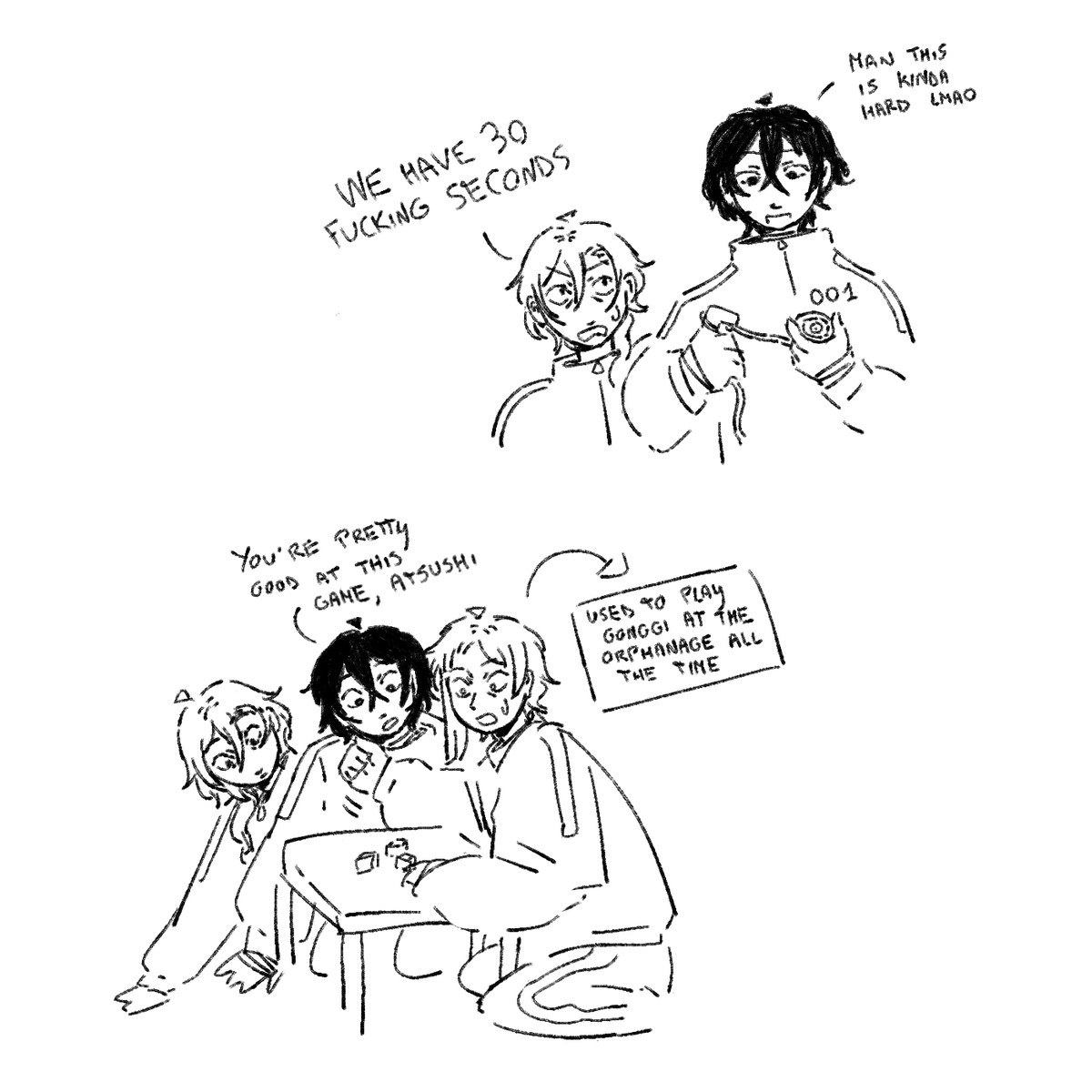 komorebibo's tweet photo. i have so many ideas for this au its not even funny #BSD #SquidGame2  #bungoustraydogs https://t.co/p6aEt6iq9E
