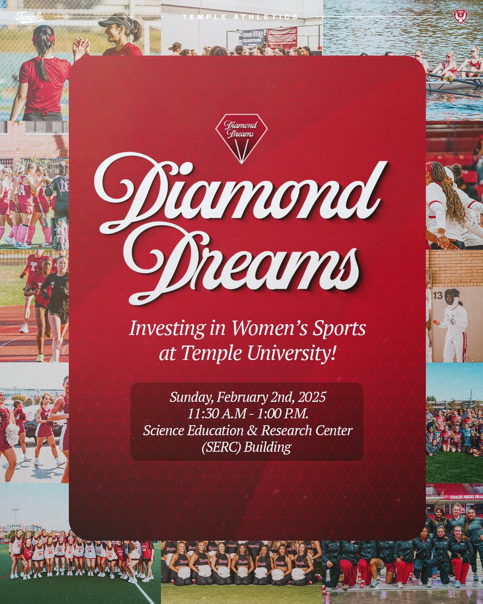 We are committed to fostering an environment where female student-athletes can thrive, achieving excellence in both their athletic and academic pursuits.  

Register for our second annual Diamond Dreams event here: alumni.temple.edu/DiamondDreams2…