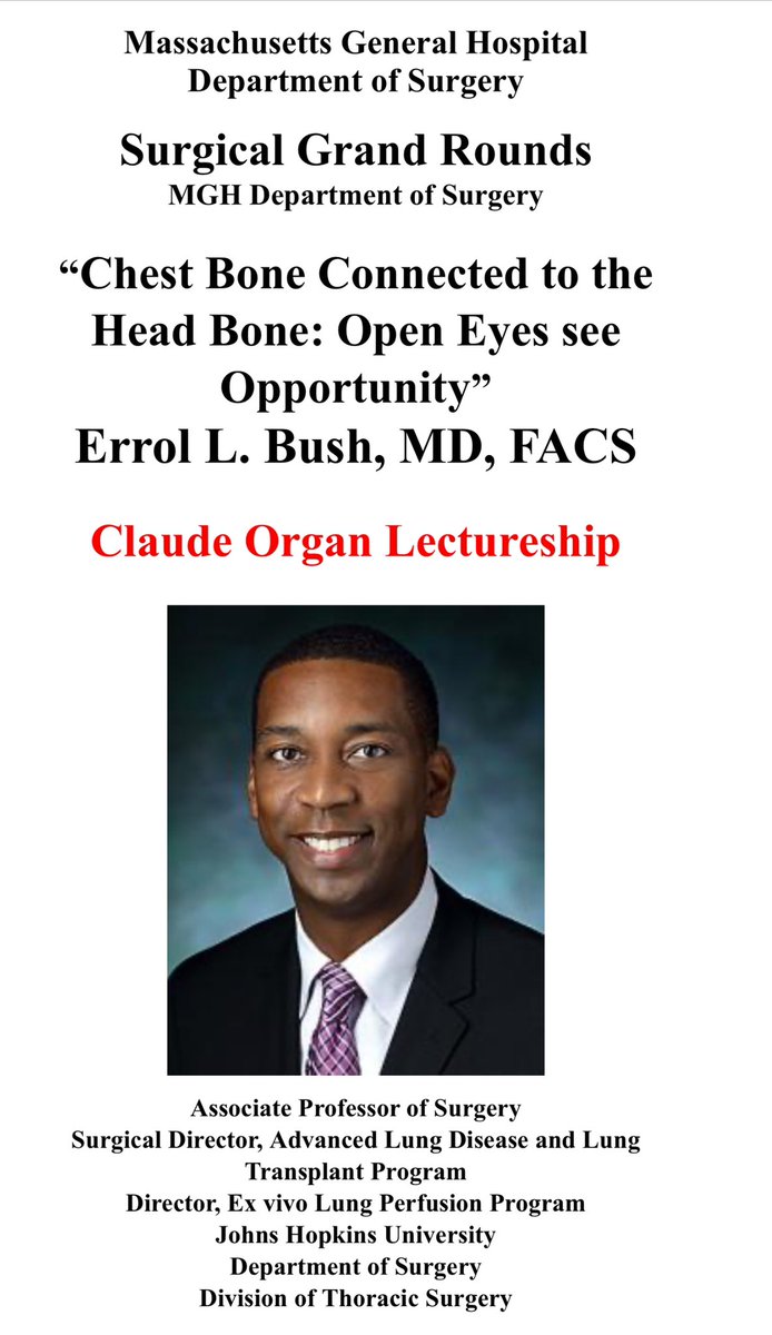 Errol L. Bush, MD, FACS (@errolbushmd) on Twitter photo Honored to have received the 2024 Claude Organ lectureship awarded by the Southern Surgical Association and <a href="/SocietyofBAS/">Society of Black Academic Surgeons</a> providing the opportunity to present <a href="/MGHSurgery/">Mass General Surgery</a> Grand Rounds today, see familiar faces and hear more of the amazing accomplishments by faculty and residents. Honored to have received the 2024 Claude Organ lectureship awarded by the Southern Surgical Association and <a href="/SocietyofBAS/">Society of Black Academic Surgeons</a> providing the opportunity to present <a href="/MGHSurgery/">Mass General Surgery</a> Grand Rounds today, see familiar faces and hear more of the amazing accomplishments by faculty and residents.
