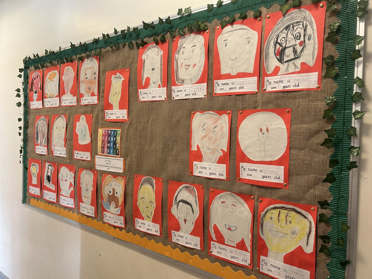 PirieParkPS's tweet image. Mrs M loved these self portraits she spotted outside P2B today 👦🏾👩🏻‍🦰🧒🏼👧🏻 The resemblance is uncanny! #weareallunique