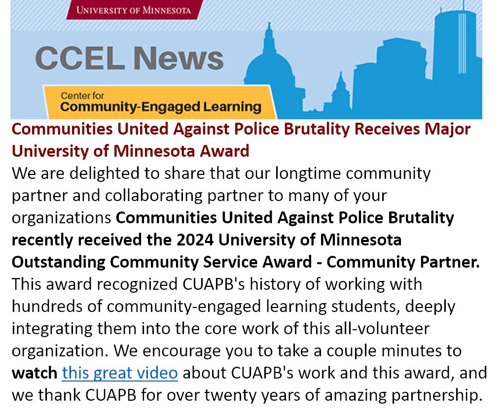CUAPBMpls's tweet image. Every  semester, we work with several UofM students to provide them with  opportunities to practice in the community what they are learning in  school.  We&apos;re in our 25th year of working with U students.