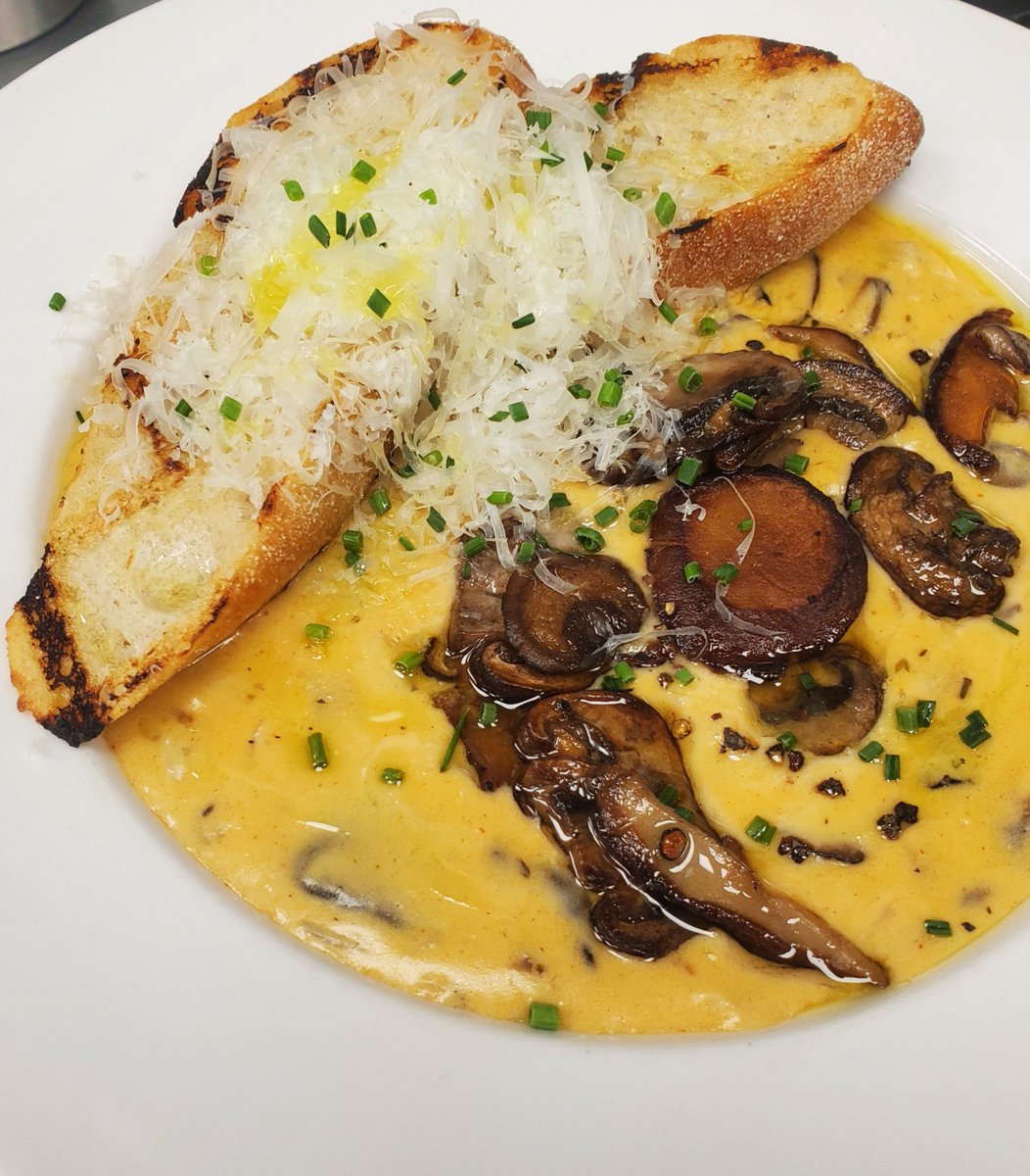 Warm up with something delicious at Bourbons tonight! Chef Jereme cooked up a special Hungarian Cream of Mushroom Soup to cure your winter blues. Available for a limited time only!