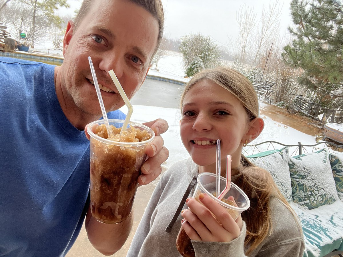 First Oklahoma  Dr Pepper SNOW cones of 2025!  #snowday