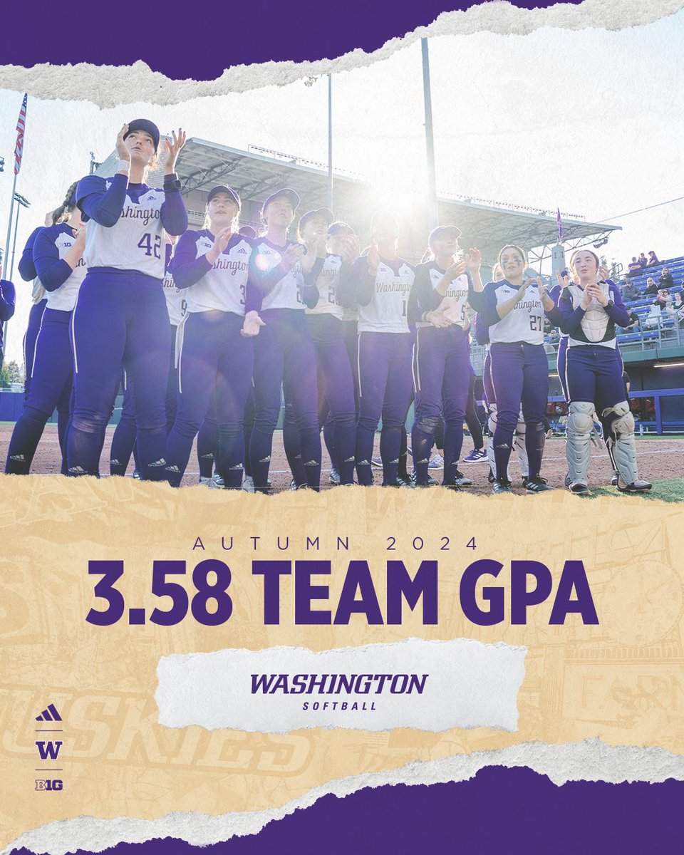 Dawgs got it done in the classroom this fall! 📚

✔️ Highest team GPA since Autumn 2021
✔️ Tied for most improved <a href="/UWAthletics/">Washington Athletics</a> GPA
✔️ 18 consecutive quarters above a 3.30
✔️ 10 Dean's List honorees
✔️ Two student-athletes posted perfect 4.0 GPAs

#MightyAreTheWomen x <a href="/UW_SAAS/">UW SAAS</a>