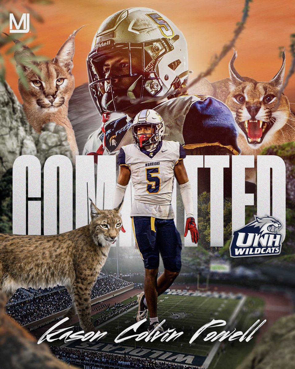 Kason Colvin-Powell (@kasoncolvin) on Twitter photo First and foremost I want to thank the Lord for every blessing and every failure, this journey would not be possible without him. To my family and my coaches, thank you for the endless love and support. Go Wildcats!! <a href="/CoachScottJames/">Scott James</a> <a href="/CoachWatkinsUNH/">Charles Watkins</a>
<a href="/rwsantos2/">Rick Santos</a>
<a href="/UNH_Football/">New Hampshire Football</a> First and foremost I want to thank the Lord for every blessing and every failure, this journey would not be possible without him. To my family and my coaches, thank you for the endless love and support. Go Wildcats!! <a href="/CoachScottJames/">Scott James</a> <a href="/CoachWatkinsUNH/">Charles Watkins</a>
<a href="/rwsantos2/">Rick Santos</a>
<a href="/UNH_Football/">New Hampshire Football</a>