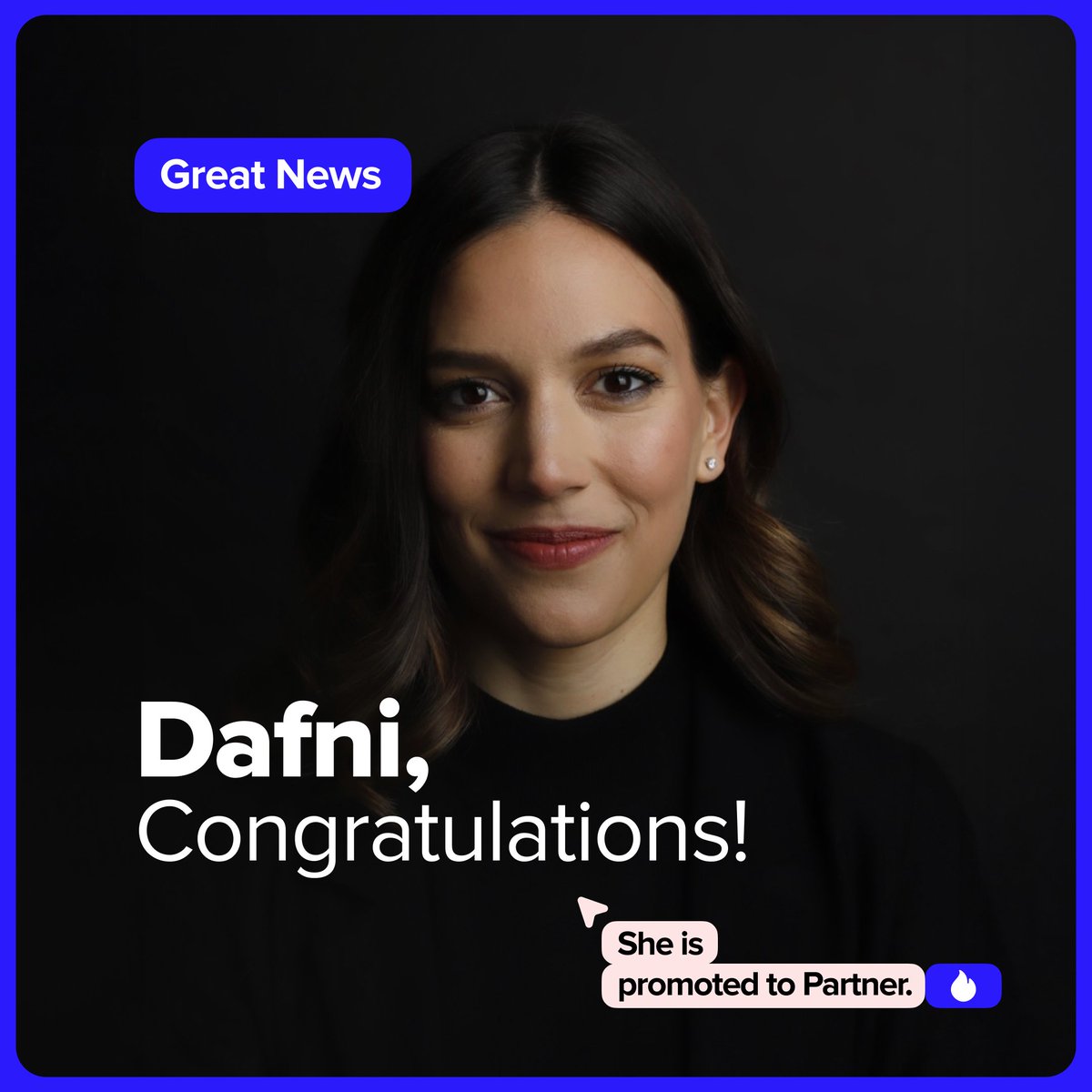 ReborrnLtd's tweet photo. Thrilled to announce Dafni Prosalika’s promotion to Partner!

Since 2021, Dafni has driven REBORRN’s international growth, built a high-performing team, and shaped our CX &amp; Marketing Transformation offerings.

A bright future lies ahead💙

#Leadership #Promotion #Partner https://t.co/Lx94xRf6bE