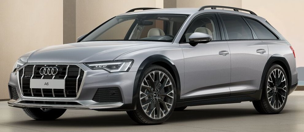 UltimativCars's tweet photo. #Audi|s #A6-lineup is complete w/ the #allroad #quattro, a gravel-road offshoot Avant-version:

I'd order it in Floret-#silver #metallic w/ #Manhattan-#grey contrasted wheel-arch casings, 21" Y-designed 10-spoke-rims from #AudiSport &amp; a #leather interior in #MotherOfPearl-beige. https://t.co/gBwou5qtPQ