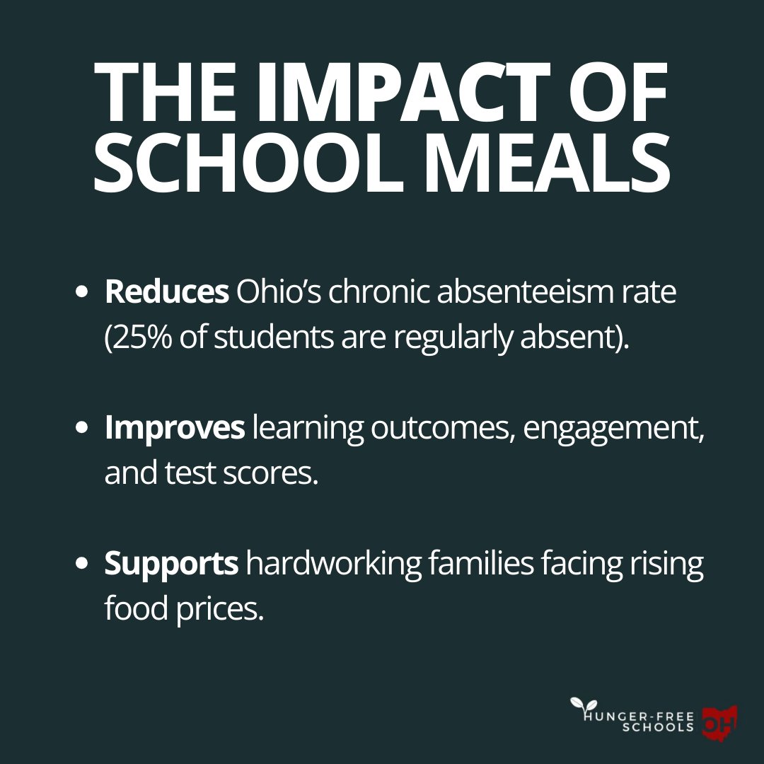 Providing free school meals for all K-12 students makes a real difference. Investing in hunger-free schools is investing in Ohio's future. #HungerFreeSchoolsOH. Learn more: HungerFreeSchoolsOH.com.