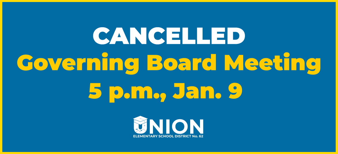 Tonight's Governing Board meeting is cancelled.