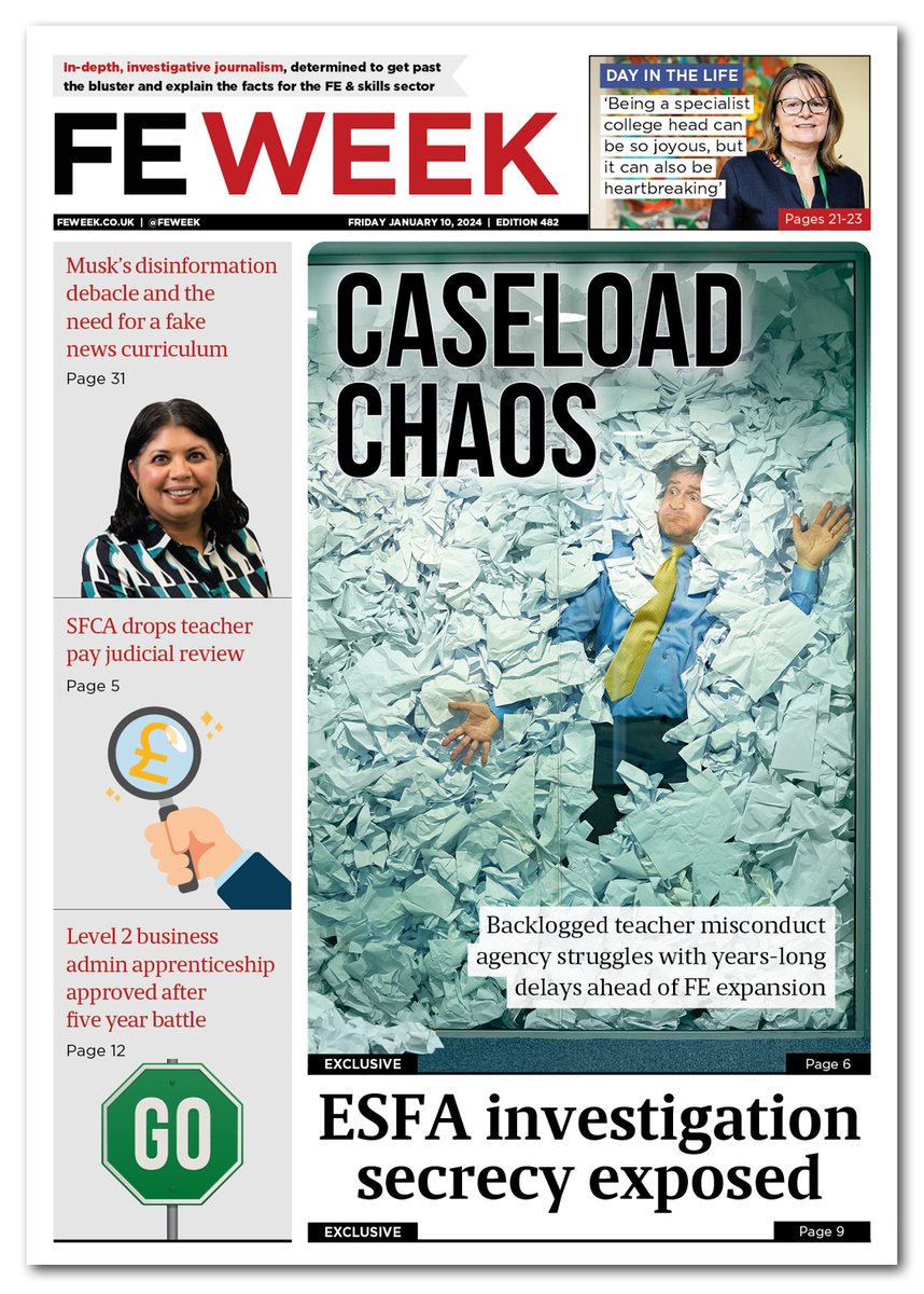 Good evening! Here’s our first edition of 2025  
🔍 How ESFA’s investigations are kept under wraps despite promises of transparency 
😫 Teacher misconduct body is already backlogged, even before its remit gets expanded to FE  
💸Where next for skills bootcamp funding?

&amp; ...