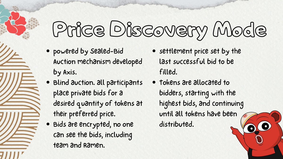 siujingg's tweet photo. (1/4)

PD method is where price floor and minimum bid size are defined by the project and user can participate in blind auction where all participants will place private bids for a desired quantity of tokens at their preferred price. https://t.co/vpq1n2I5vK
