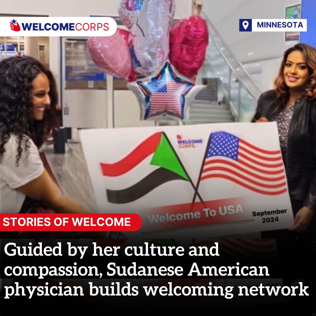 Dr. Shaza Idris is transforming personal experience into community-driven action by sponsoring refugees and inspiring others to do so. With her sponsor group, they recently welcomed two individuals from Sudan to Rochester, Minnesota, reuniting them with loved ones and providing