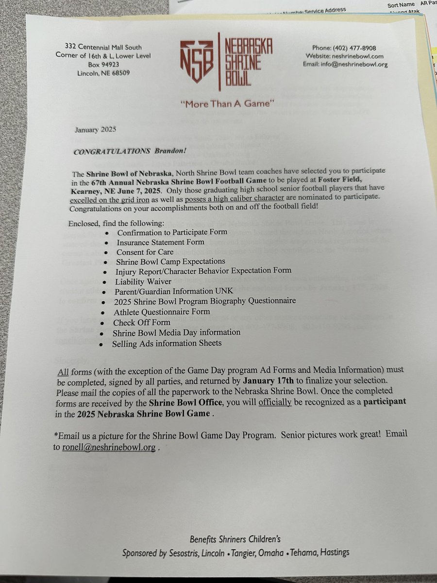 Blessed and honored to be invited to participate in the annual Nebraska Shrine Bowl! <a href="/GINWFootball/">GINW Viking Football</a> <a href="/kevinsteinfb/">Kevin Stein</a> <a href="/NEShrineBowl/">Nebraska Shrine Bowl</a>