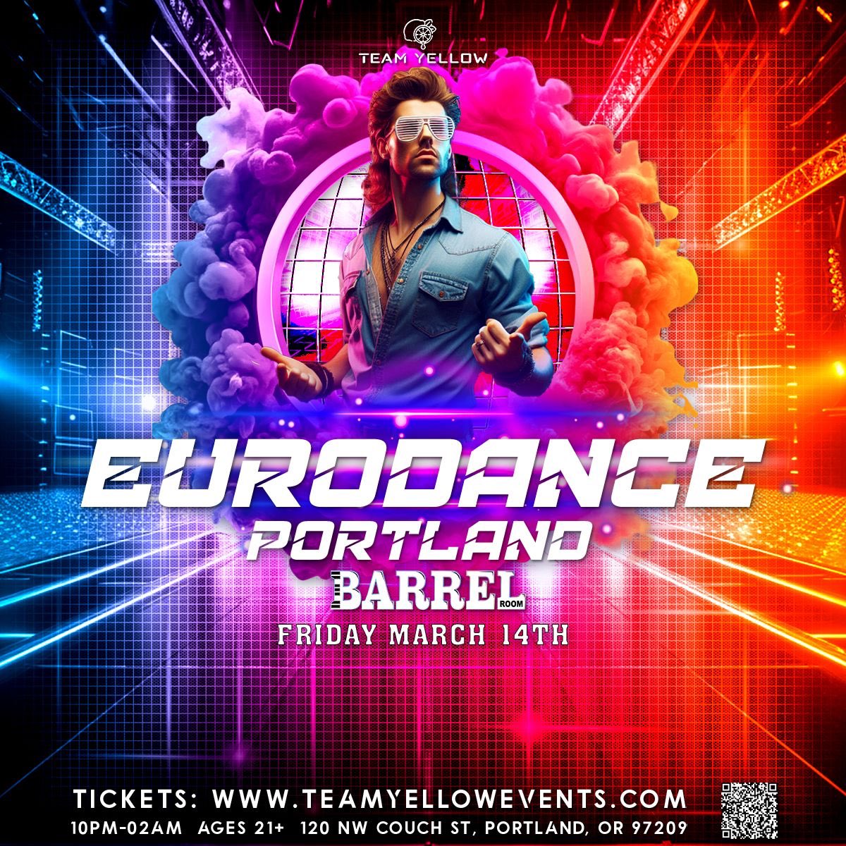 🎶 Team Yellow Presents: EURODANCE PORTLAND Vol. 3! 🎶
🕺 Friday, March 14th | 📍 Barrel Room, Portland

🇪🇺 Back by demand, the Eurodance revolution returns! Nonstop hits, neon lights, and outrageous vibes.

🍭 Resident DJ: @djkandicore (Contact for bookings!)

#TeamYellowEvents