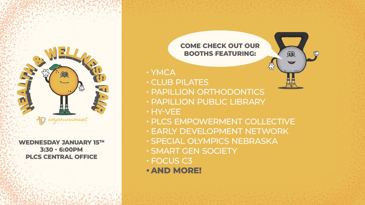 Looking to crush those 2025 wellness goals? We've got the perfect support system! Meet local experts ready to help with nutrition, fitness, mental wellness and more at our Health &amp; Wellness Fair on January 15th! 

facebook.com/share/1AvF3Gxn…