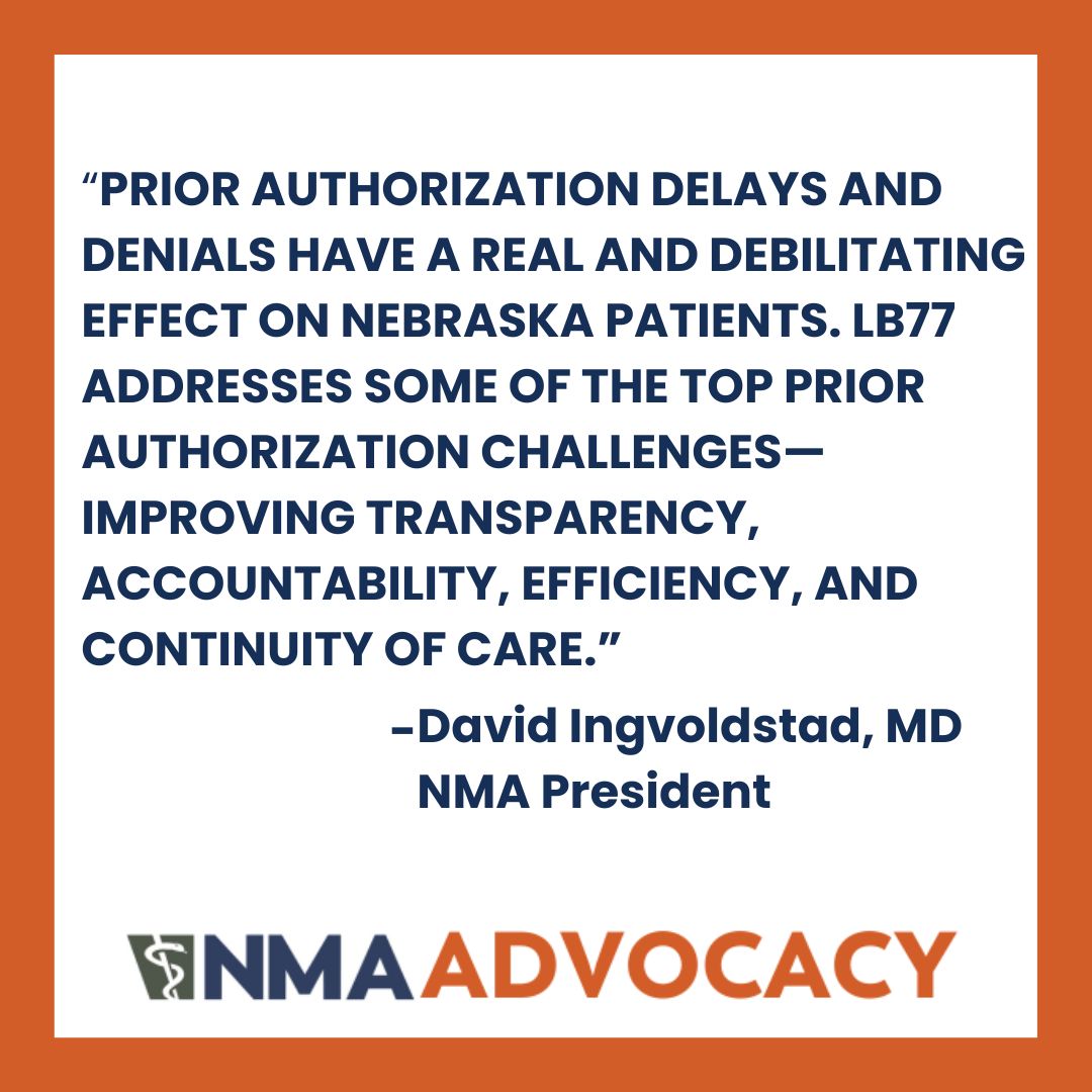 This morning, Senator Eliot Bostar introduced LB77, the Ensuring Transparency in Prior Authorization Act, an NMA priority for 2025.