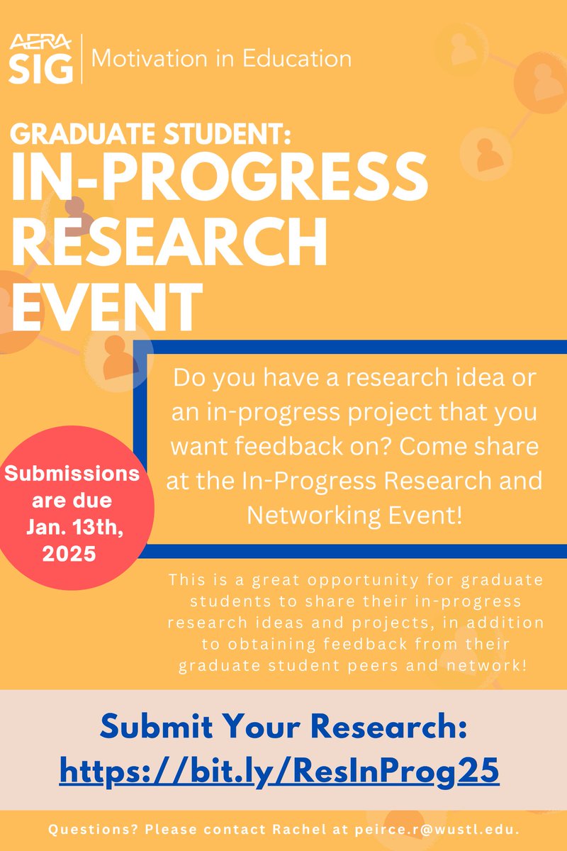 Last chance to present your research at the #MotSIG Graduate Student In-Progress Research Event! Submit your research here: bit.ly/ResInProg25