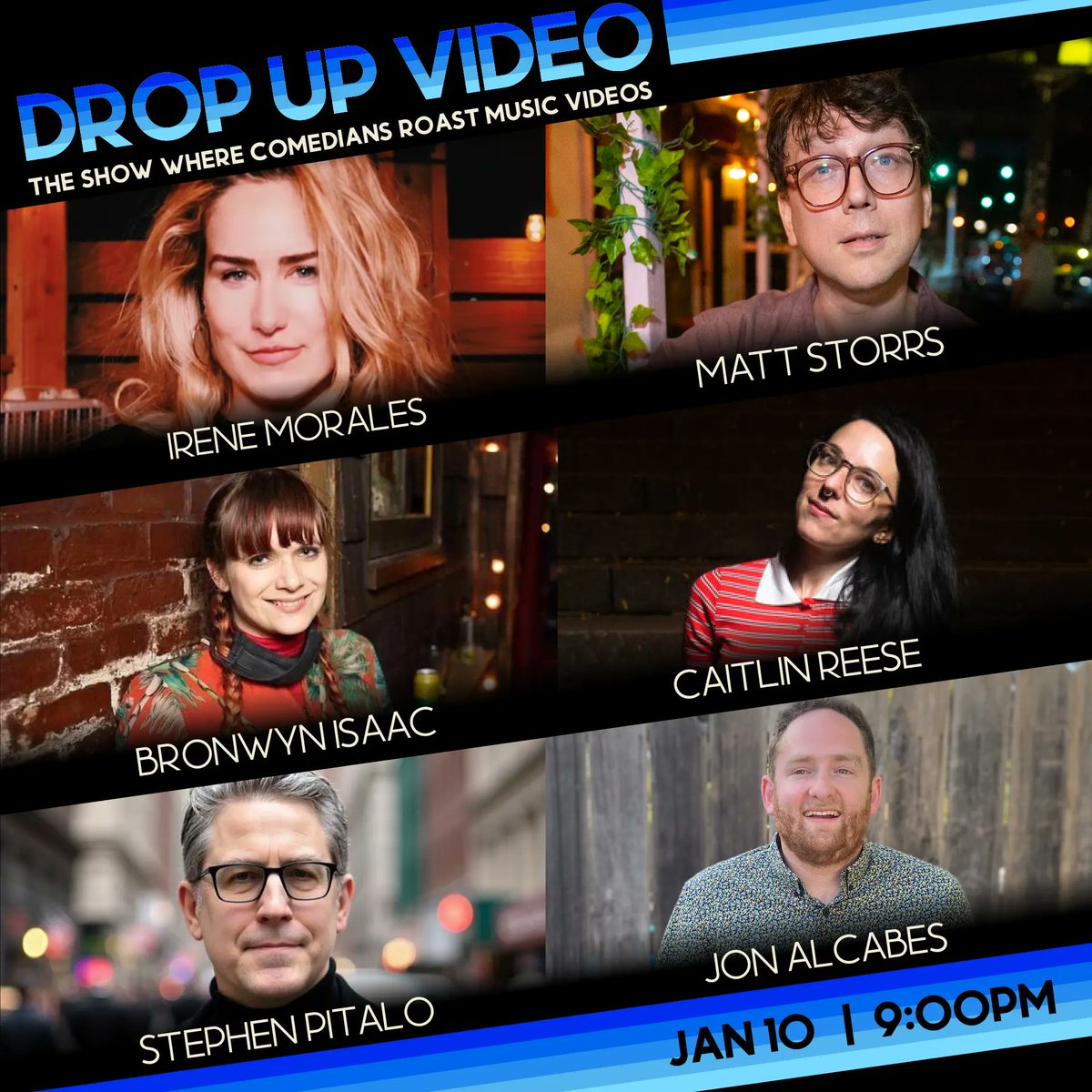 Come see great comedians riff on questionable music videos this Friday. Featuring @irenesmoraless @brondotcomputer <a href="/TheCaitlinReese/">Caitlin Reese ⚡️</a> <a href="/JAlcabes17158/">me</a> <a href="/stephenpitalo/">Stephen Pitalo</a> and more! $5 tix for you weirdos still on twitter dropupvideo011025.eventbrite.com/?aff=tw&discou…