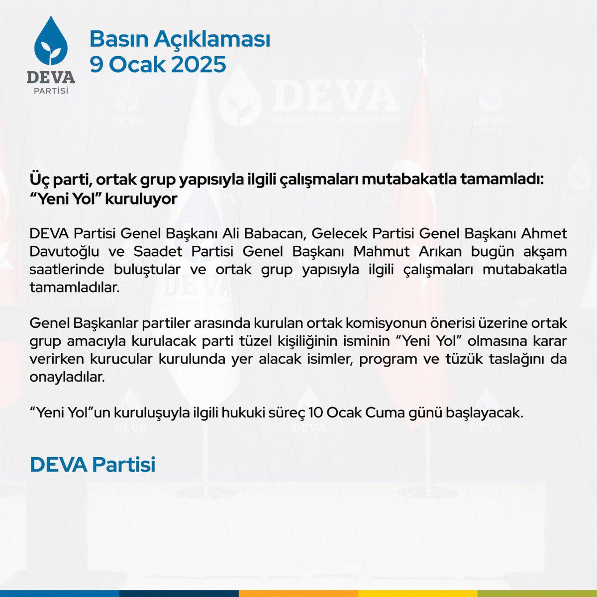 Kamuoyuna duyurulur.