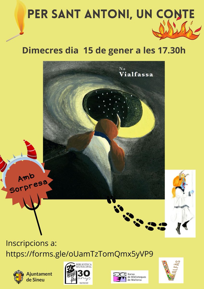 BiblioSineu's tweet photo. A la @BiblioSineu seguim de festa, ara és Sant Antoni qui mana.
Dimecres que ve, el contacontes de na Vialfassa. @ajsineu
@bibliomallorca  @ceipvialfas https://t.co/rzCyO6Bl8t https://t.co/MvcdjJSikY