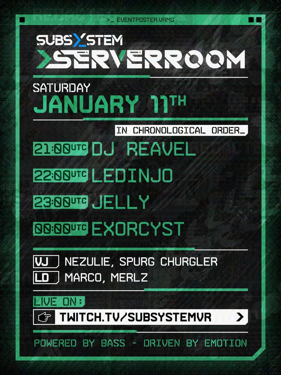 SUBSYSTEM VIRTUAL EVENTS tweet media