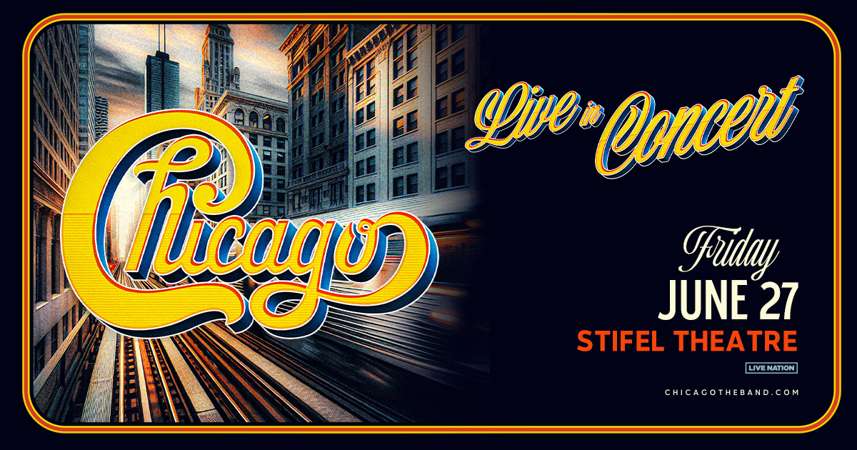 KSHE 95 (@kshe95) on Twitter photo KSHE 95 welcomes <a href="/chicagotheband/">Chicago, the band</a> at @stifeltheatre on Friday, June 27th! Tickets on sale Friday at 10am --> bit.ly/3PqFs2W KSHE 95 welcomes <a href="/chicagotheband/">Chicago, the band</a> at @stifeltheatre on Friday, June 27th! Tickets on sale Friday at 10am --> bit.ly/3PqFs2W