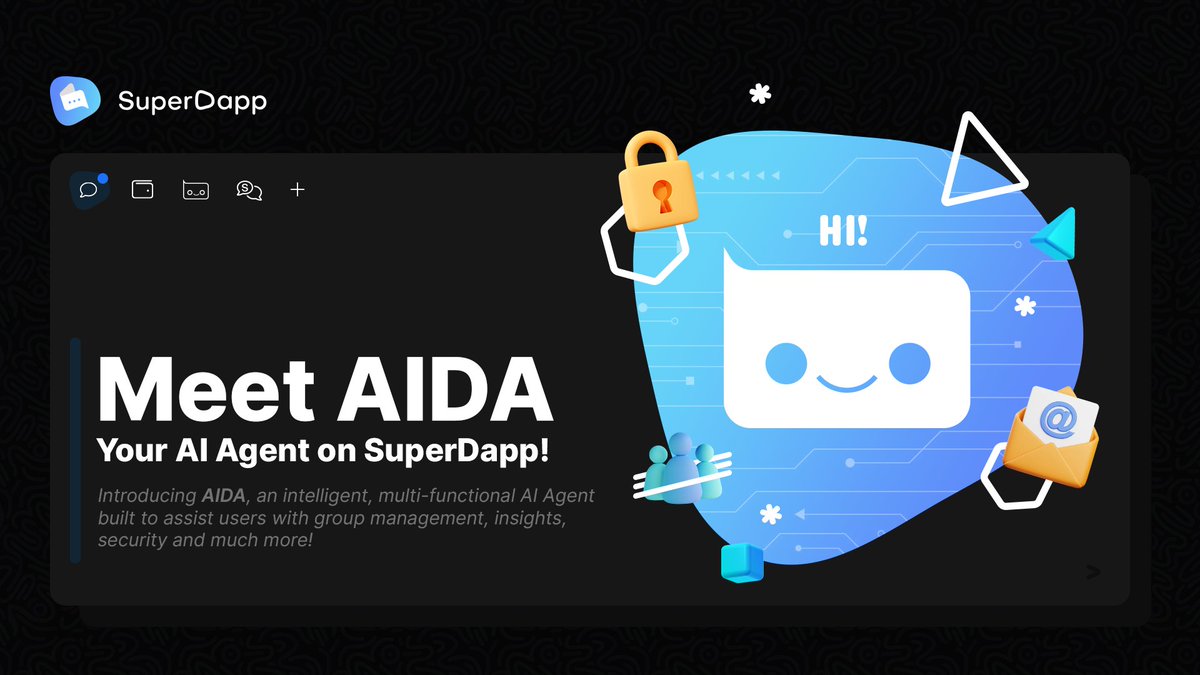 SuperDappAI's tweet image. Meet AIDA, your personal AI Agent on SuperDapp 🤖

Designed to simplify your daily life, provide actionable insights, and enhance security, AIDA is here to empower creators and communities like never before. 

Hot take: it&apos;s waiting for you at Web.SuperDapp.ai 👀