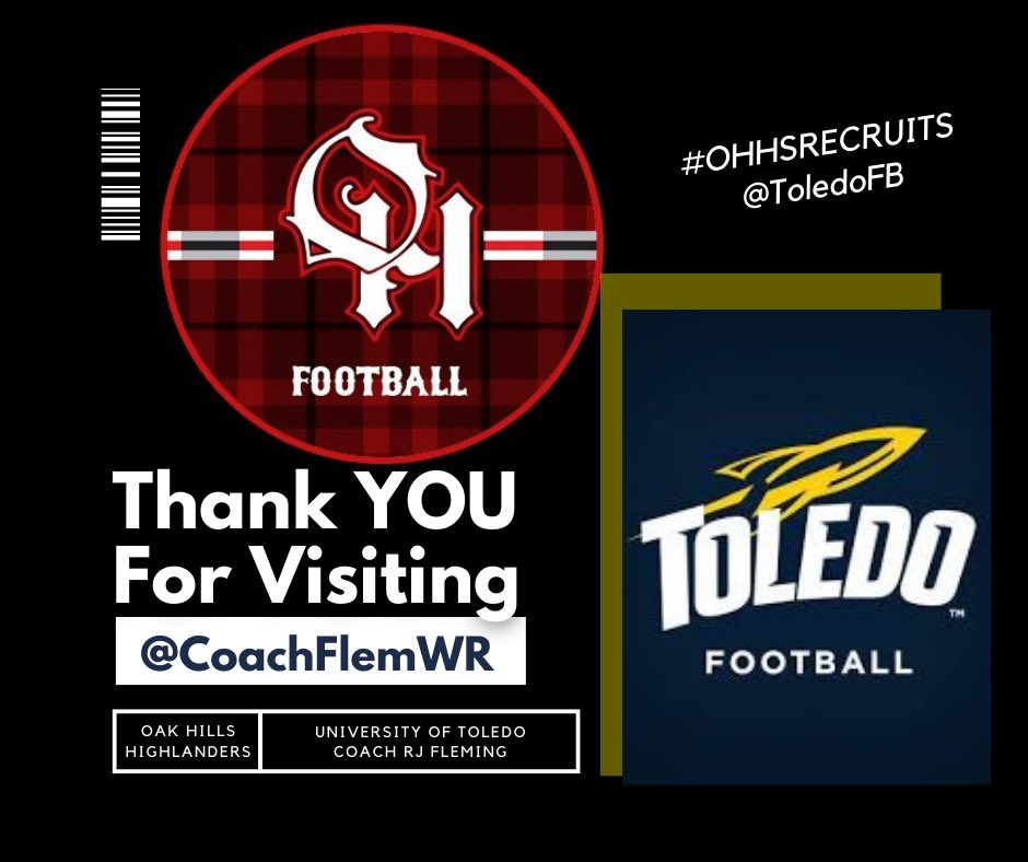 Thanks <a href="/CoachFlemWR/">RJ Fleming</a> &amp; <a href="/ToledoFB/">Toledo Football</a> for 🚀recruiting <a href="/OakHillsFB/">Oak Hills Football</a> <a href="/ohstrength/">OHSTRENGTH</a> <a href="/max_rhodes23/">max rhodes</a>
