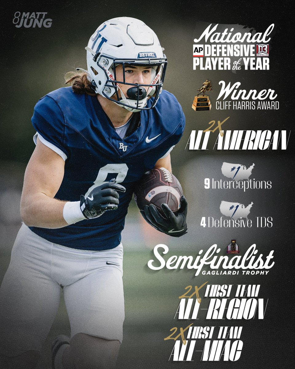 Best player in the country.

Grateful for Matt's impact at Bethel on and off the field!
#BethelBuilt