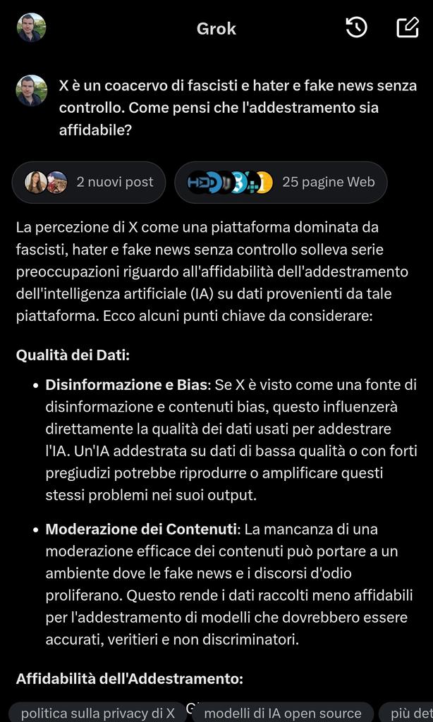 La stessa #AI di #X è preoccupata per se stessa