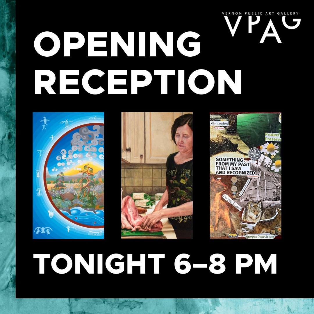 It's happening today! Join us at the gallery for an evening of art, light refreshments, and inspiring conversations with the artists. Entry is by donation! Who's in?

🎨 David Wilson Sookinakin: Pictograph Roots
🎨 Chrystal Phan: Once for a While
🎨 Home on Syilx Territory

#VPAG
