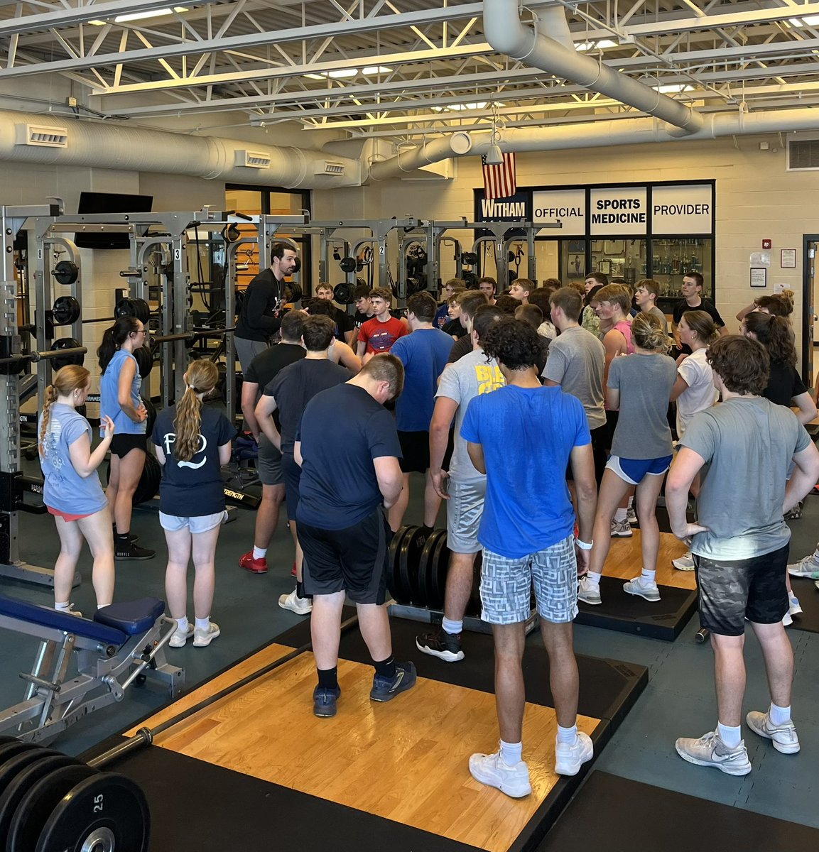 We had over 50 athletes at our “Winter Weights” today! Very proud to coach our kids that show up every day even when they are tired/sore. 

Winter Weights schedule:
Mondays, Tuesdays, Thursdays. 3-4pm. They will go now through February! All athletes not currently in winter sport.