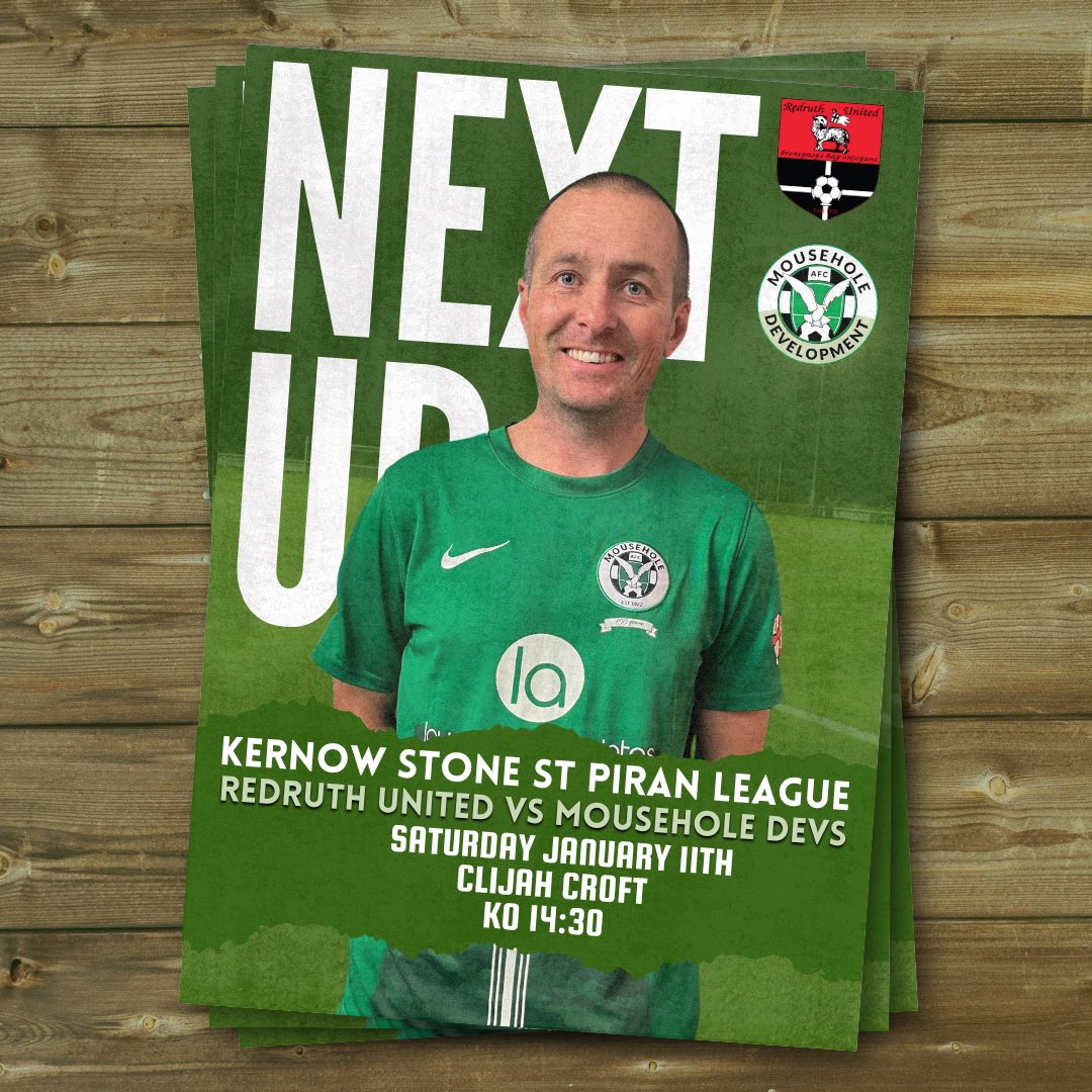 Mousehole Development (@mouseholedevs) on Twitter photo ππππ ππ
π | <a href="/redruthunitedfc/">Redruth United FC</a>
ποΈ | Saturday, January 11th
βοΈ | 2:30PM
ποΈ | Clijah Croft, TR15 2NQ ππππ ππ
π | <a href="/redruthunitedfc/">Redruth United FC</a>
ποΈ | Saturday, January 11th
βοΈ | 2:30PM
ποΈ | Clijah Croft, TR15 2NQ