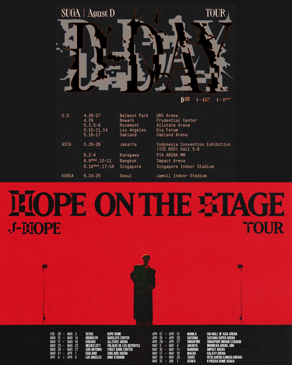 2/7 SOLO TOUR 

✅️ D-DAY TOUR 
✅️ HOPE ON THE STAGE TOUR