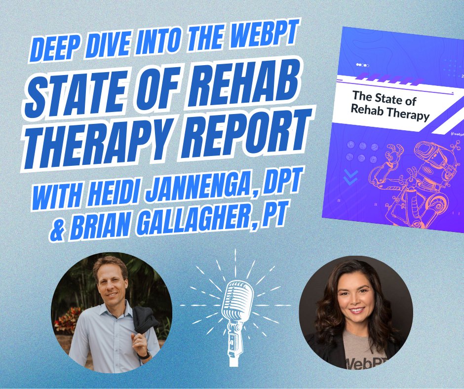 📢 New Podcast Episode!

We’re diving into <a href="/WebPT/">WebPT</a>'s State of Rehab Therapy Report with Brian Gallagher PT and Heidi Jannenga, DPT! 

Key topics:
 • AI &amp; tech in PT
 • Revenue diversification
 • Advocacy for better reimbursement
🎧 Tune in now: hubs.ly/Q031Z5y60