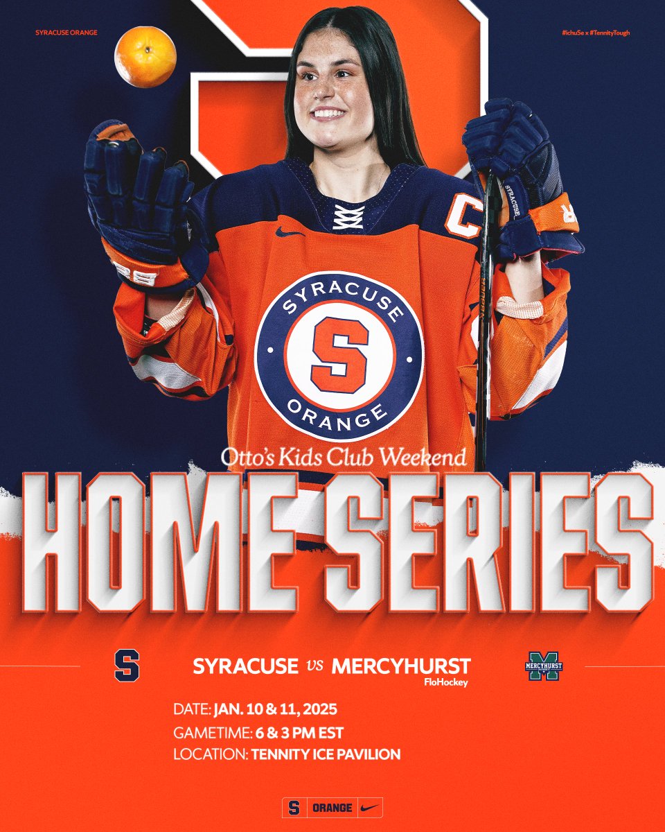 CuseIce's tweet photo. BIG home series at Tennity this weekend!

Syracuse vs. Mercyhurst
Friday January 10 | 6 pm
Saturday January 11 | 3 pm

#ichuSe x #TennityTough https://t.co/pzXbl5VnII