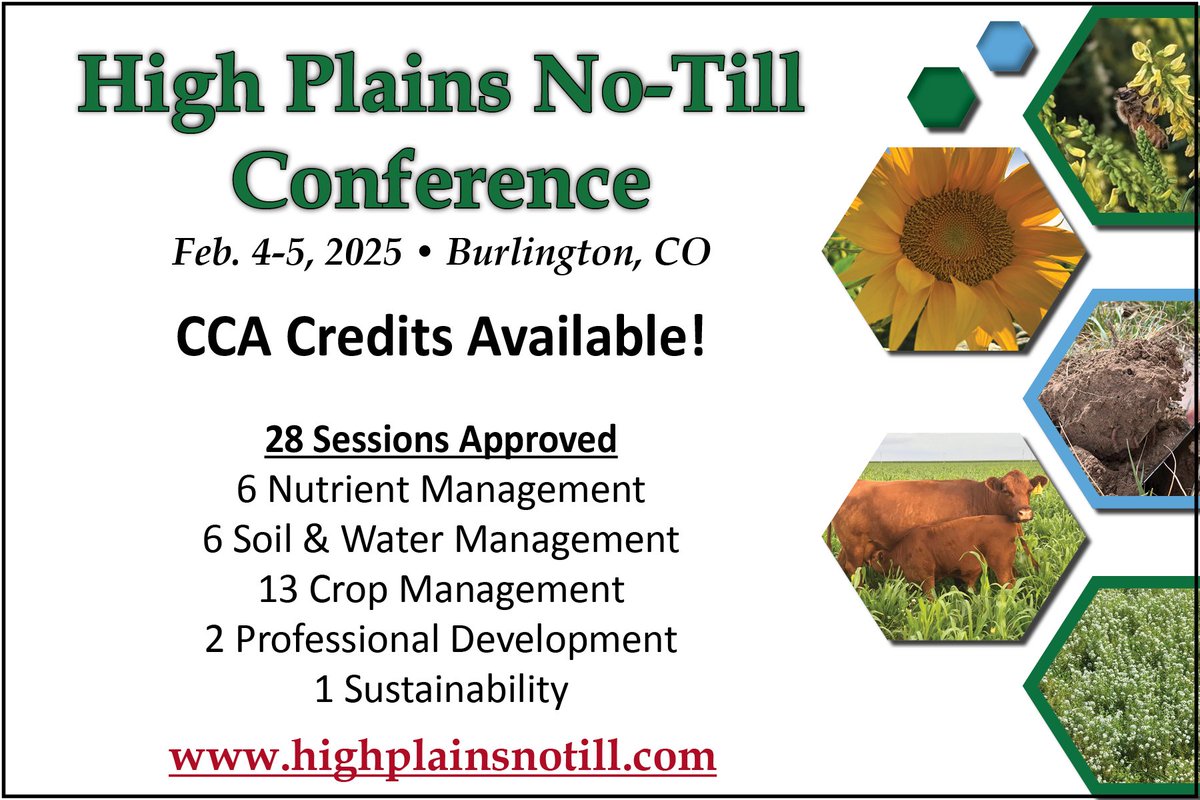 Credits are approved for the High Plains No-Till Conference! Visit highplainsnotill.com to learn more and sign up before the rates increase on January 15th.