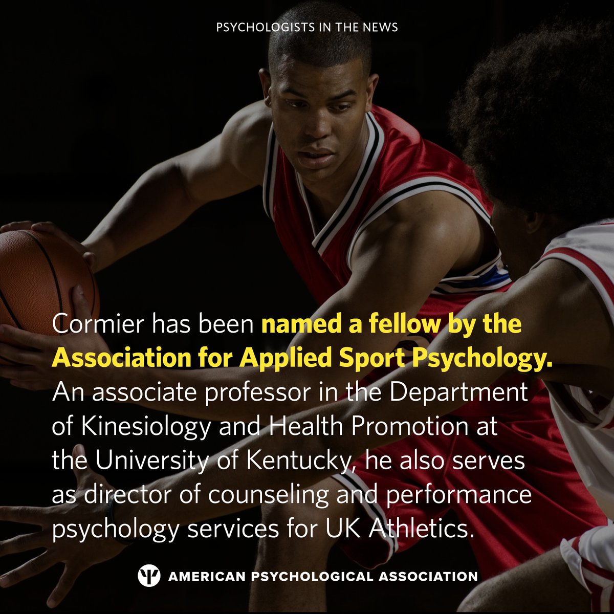 APA's tweet image. Congratulations to @DocCormier! 

Read more about the recent accomplishments of esteemed #psychologists from across the country: at.apa.org/3376d8
