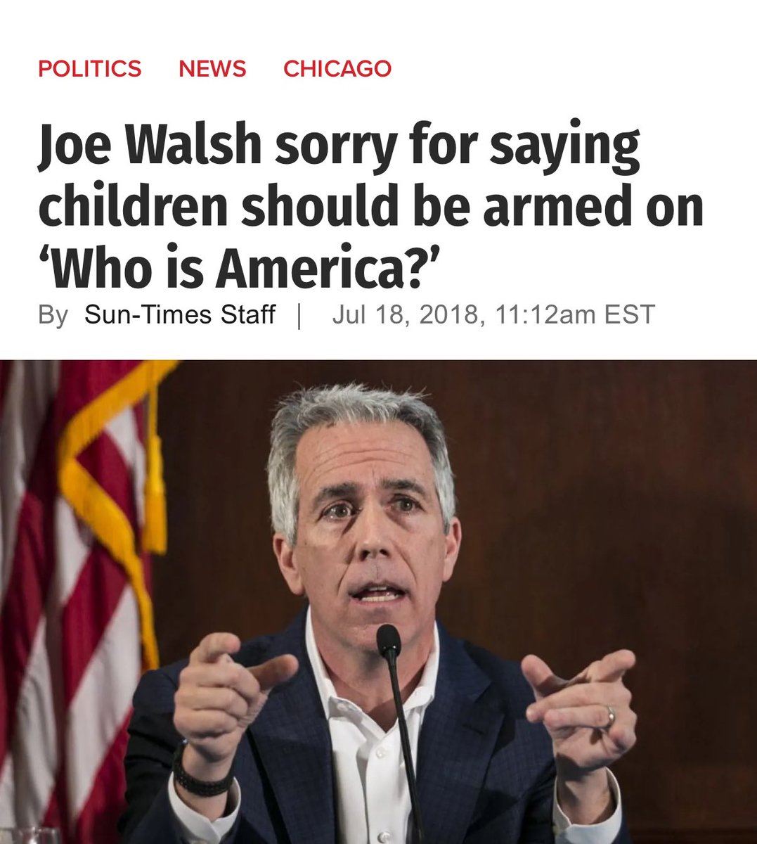 PuppaJack's tweet photo. @WalshFreedom BTW this man supported arming kindergarteners in school. Always remember that when he tries to act like a sensible politician. https://t.co/EiHviMlOje