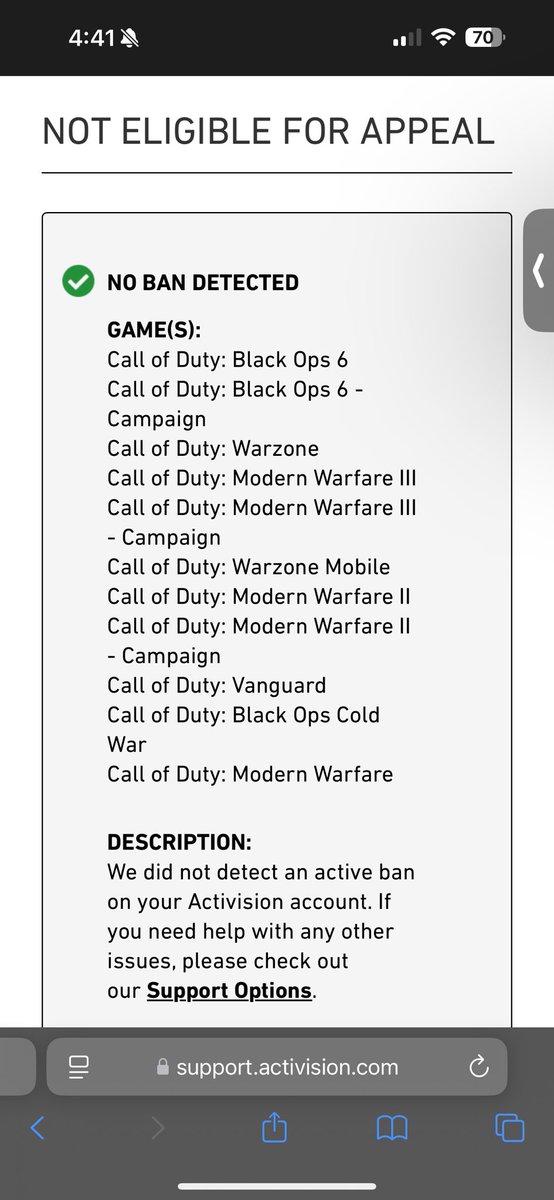 ReaperNick10's tweet photo. @PlayCODMobile I’ve been wrongfully banned I was hacked and just recently got the account back but now it’s been banned and I can’t even try to appeal it it says I’m not banned please help https://t.co/chglXgmRSb