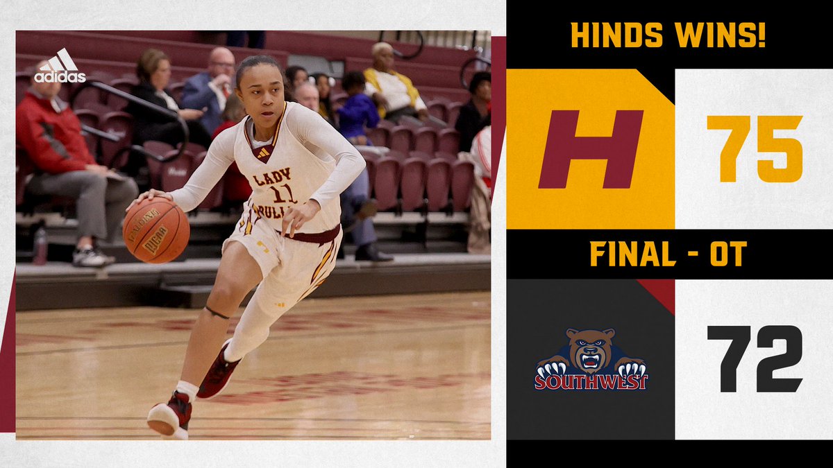 HindsCC_WBB's tweet photo. WIN IN OVERTIME✅

Hinds takes down Southwest Mississippi CC in overtime inside J.D. Boyd Gymnasium! With the win, Hinds improves to 11-4 on the season!

#GoHINDS https://t.co/wfEDFO5Ikh