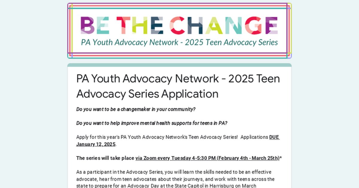Jewish Healthcare Foundation (@jhforg) on Twitter photo π Know a PA high schooler passionate about mental health + policy? Our <a href="/payouthadvocacy/">PA Youth Advocacy Network</a> Virtual Series may be for them!
Advocates will: β
Build advocacy skills β
Tackle mental health challenges β
Make their voice heard Applications due by Saturday π hubs.li/Q031VRGt0 π Know a PA high schooler passionate about mental health + policy? Our <a href="/payouthadvocacy/">PA Youth Advocacy Network</a> Virtual Series may be for them!
Advocates will: β
Build advocacy skills β
Tackle mental health challenges β
Make their voice heard Applications due by Saturday π hubs.li/Q031VRGt0